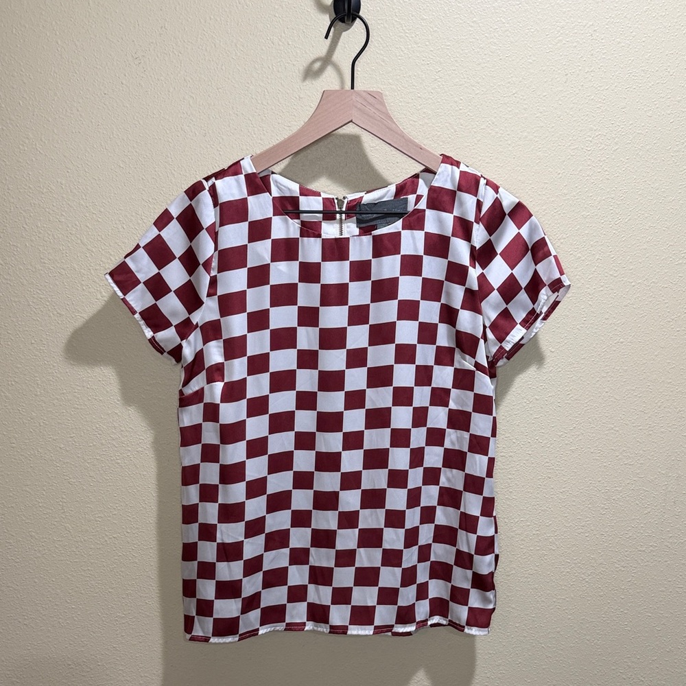 Anthropologie Sunday in Brooklyn size XS Red and White Checkered Blouse